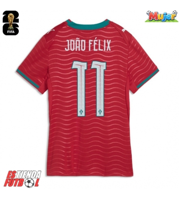 Portugal Joao Felix #11 Primera Equipación Mujer Mundial 2026 Manga Corta